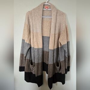 Evri Cream And Gray Striped Sweater Size 2X